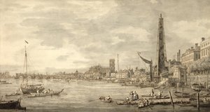 The Thames Looking Towards Westminster from Near York Water Gate